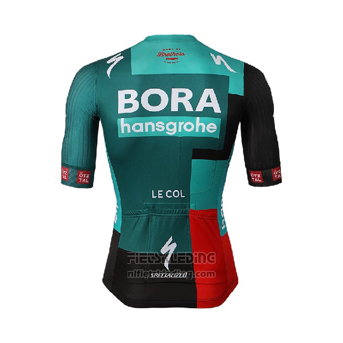2022 Fietskleding Bora Hansgrone Groen Rood Korte Mouwen en Koersbroek